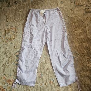 New! Victoria's Secret Lavender Pajama Pants With Pink Embroidered Flowers Size